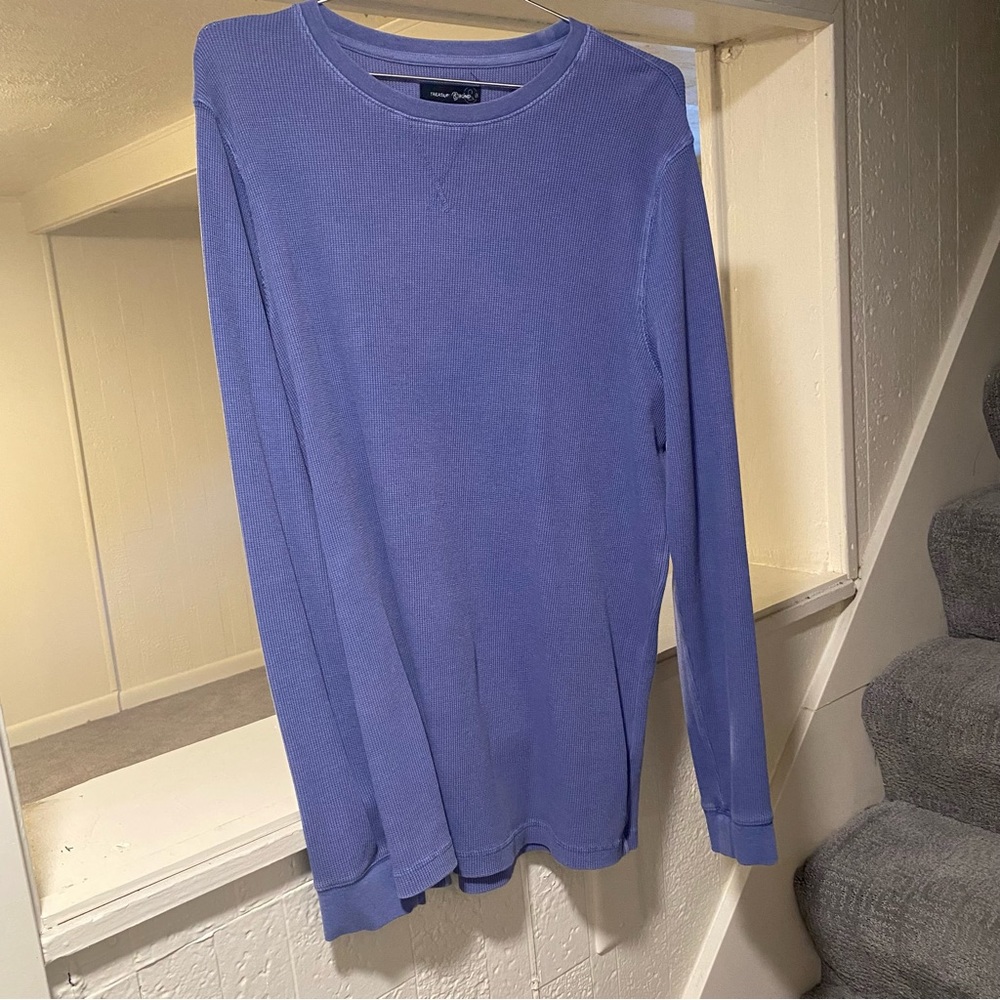 Treasure & Bond Thermal Crewneck Shirt Blue Fjord Men’s Size Large